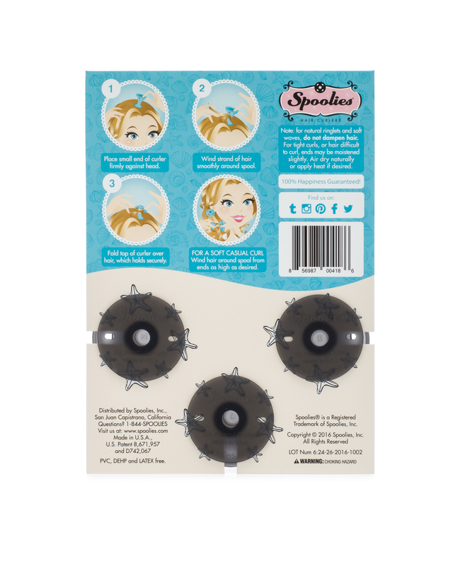 Spoolies Black Jumbo Curlers 3-Pack_Back