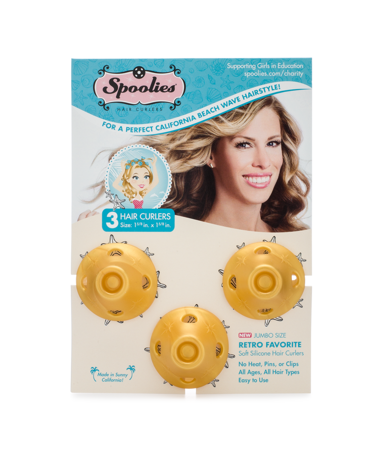 3pc Pack - Jumbo Size Gold Edition Spoolies® Hair Curlers