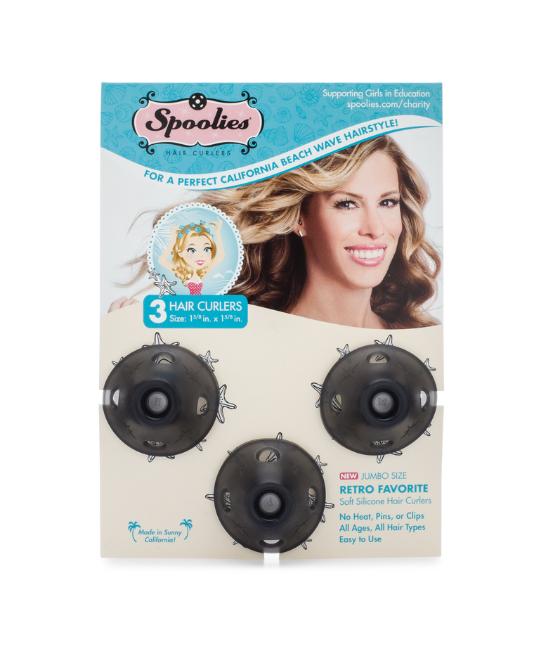 3pc Pack - Jumbo Size Shadow Black Spoolies® Hair Curlers