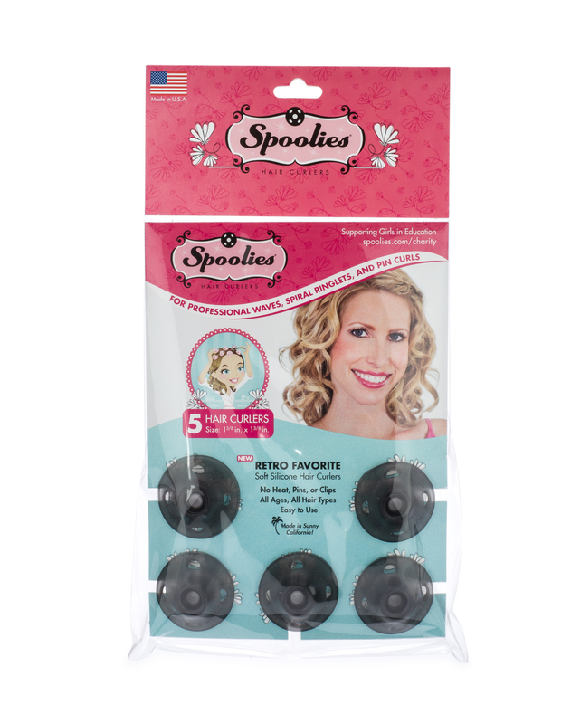 5pc Pack - Shadow Black Spoolies® Hair Curlers