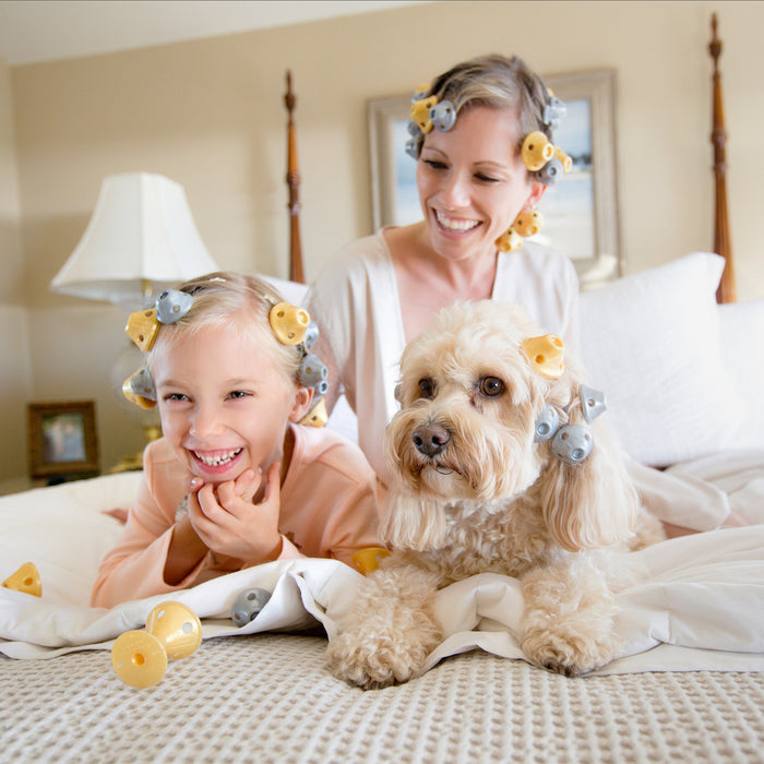 Spoolies Hair Curlers Gold Silver Dog Rollers