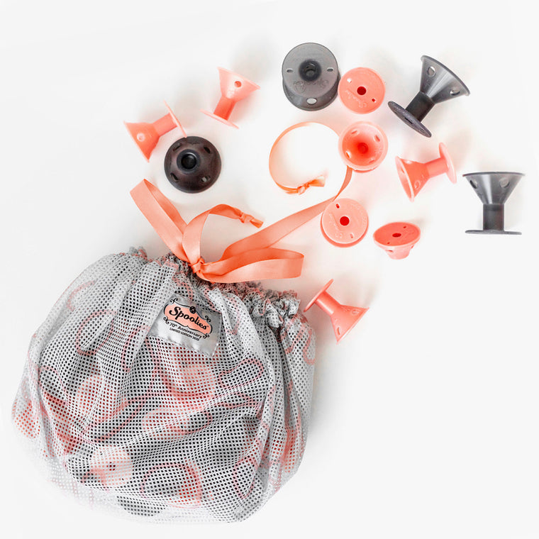 Spoolies Hair Curlers Combo Pack Rose Gold and Shadow Black 35 pc