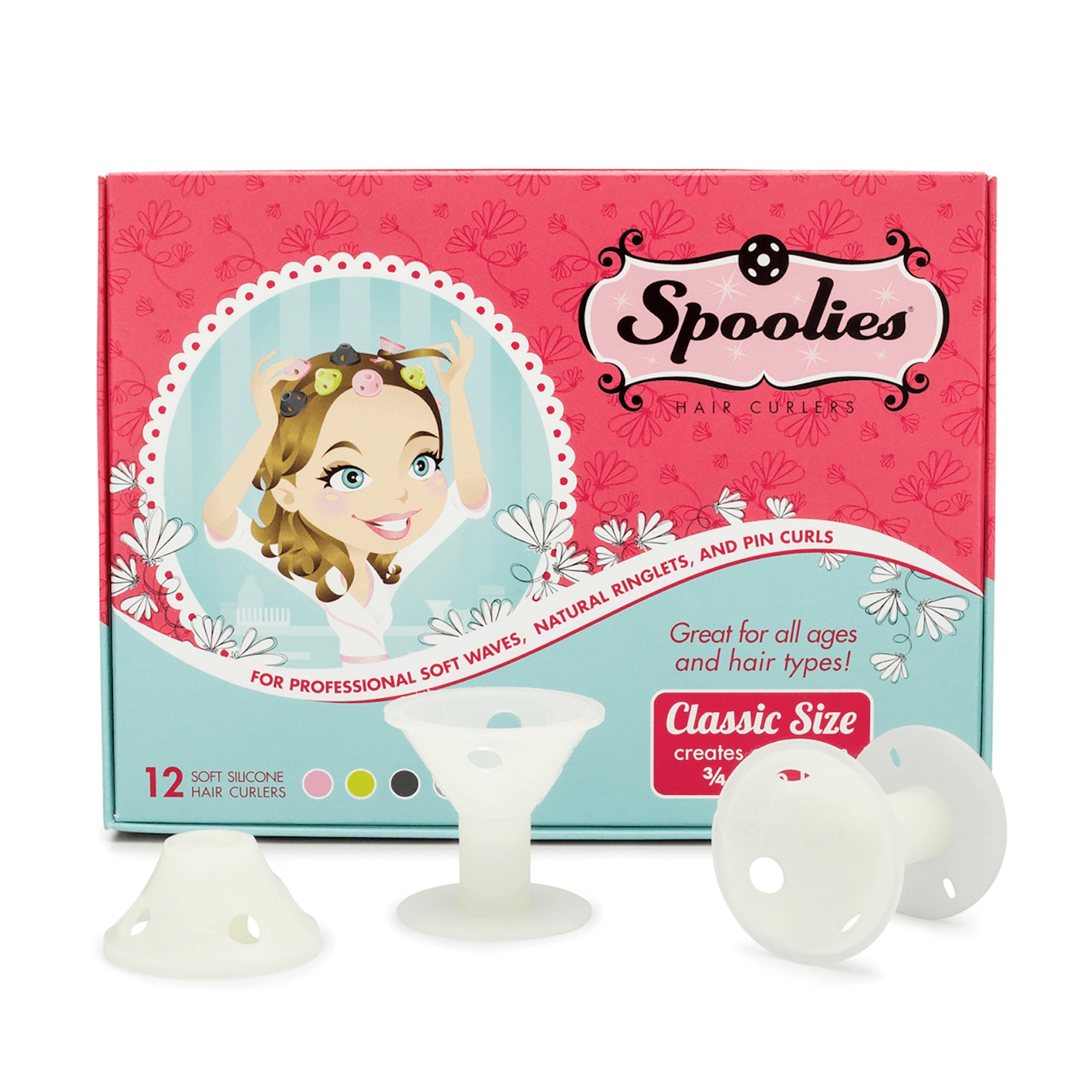 Spoolies Hair Curlers Glow Box of 12