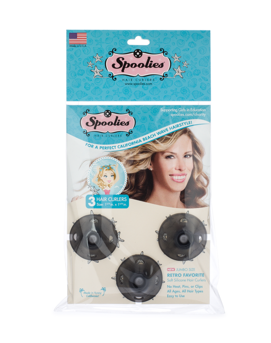 Spoolies Black Jumbo Curlers_package_3-Pack