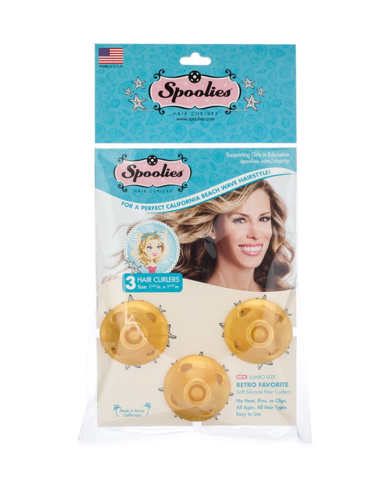 3pc Pack - Jumbo Size Gold Edition Spoolies® Hair Curlers