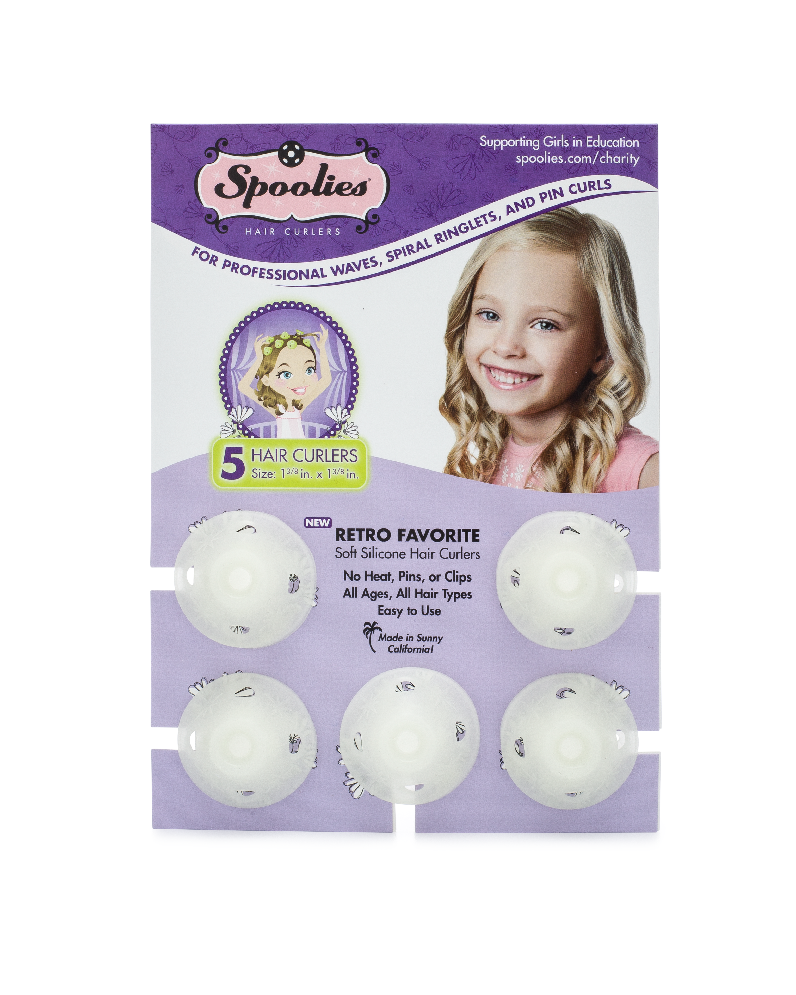 5pc Pack - Hello Glow Spoolies® Hair Curlers