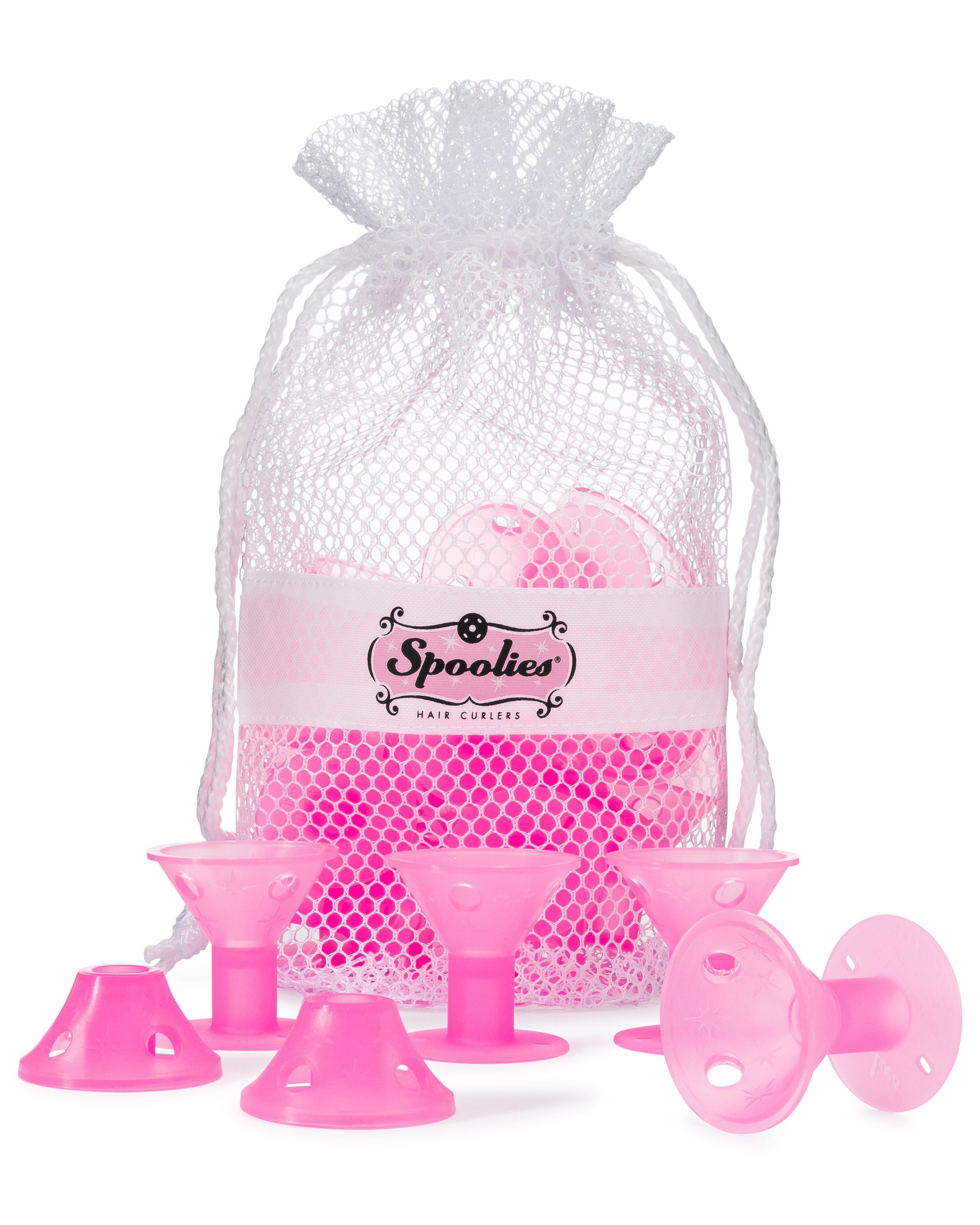 15 pc - Jumbo Spoolies® in Mesh Bag, Playful Pink
