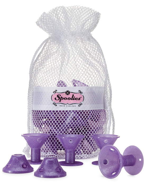 Spoolies Hair Curlers Purple Sparkle Jumbo