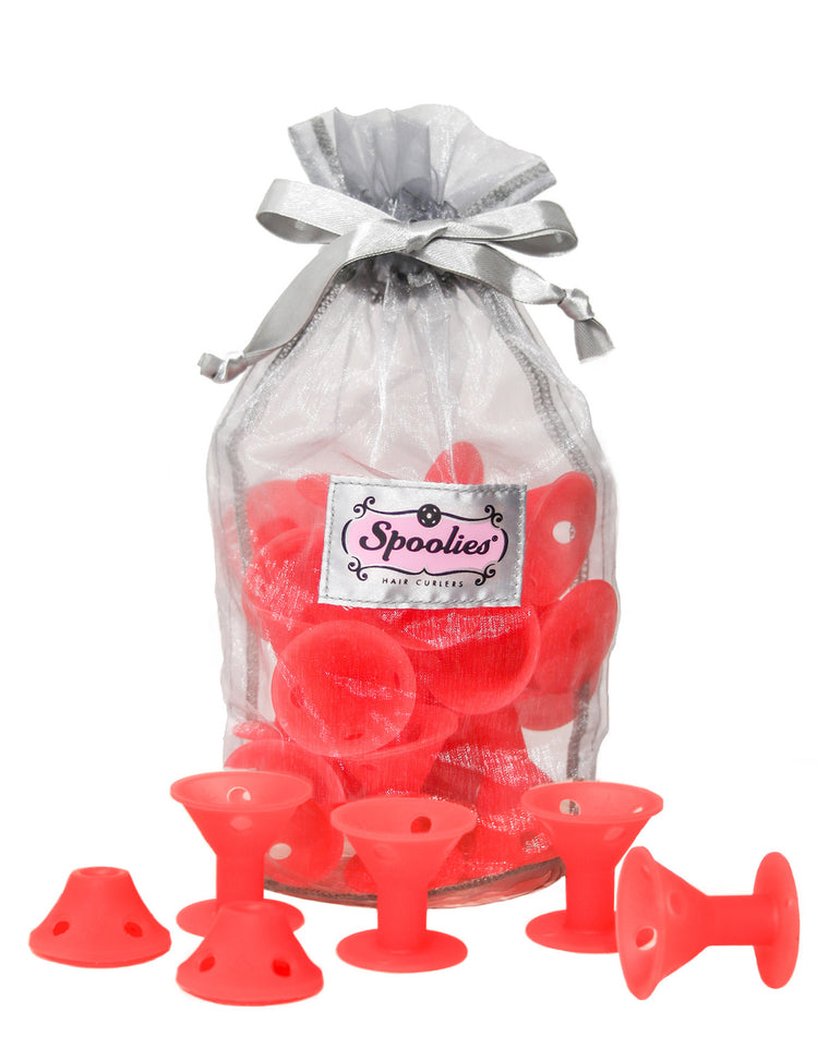 15 pc - Jumbo Spoolies® in Mesh Bag, Rose Red NEW